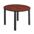 48x22 Round Breakroom Table Cherry Black P72936