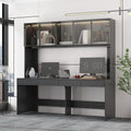 Large Office Desk with 4 Drawers Black Q193044