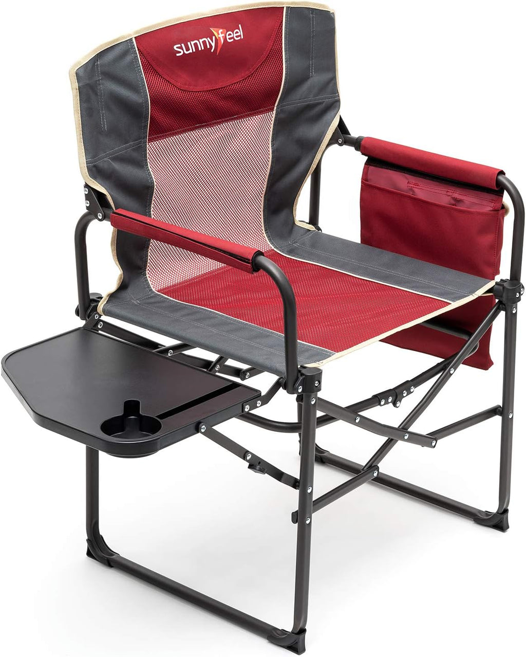 Heavy Duty Oversized Portable Folding Chair with Side Table W82821