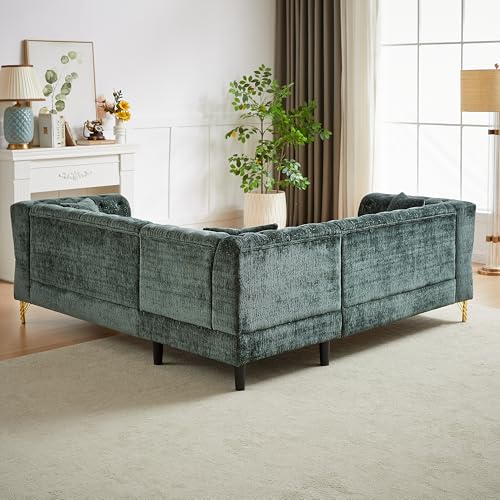 81.5" Chenille L-Shaped 5-Seater Sectional Sofa with 3 Cushions (Gray) J591463