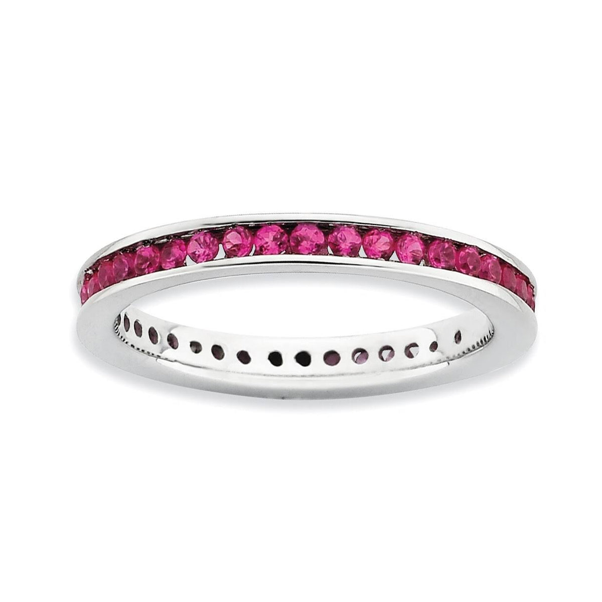 Sterling Silver Created Ruby Ring R6971