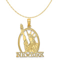 14K Yellow Gold Pendant Charm With 10K Rope Chain Necklace F810