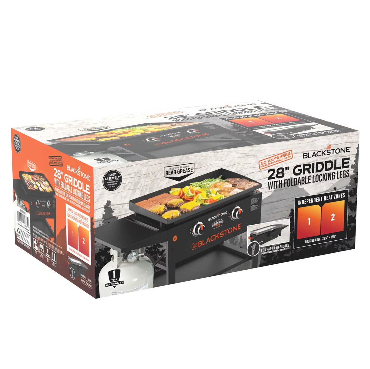 2-Burner 28 Propane Griddle with Foldable Legs Q3845