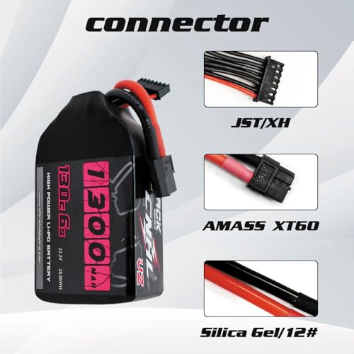 6S 1100mAh 100C 22.2V Lipo Battery with XT60 Plug (2 PCS) B638588