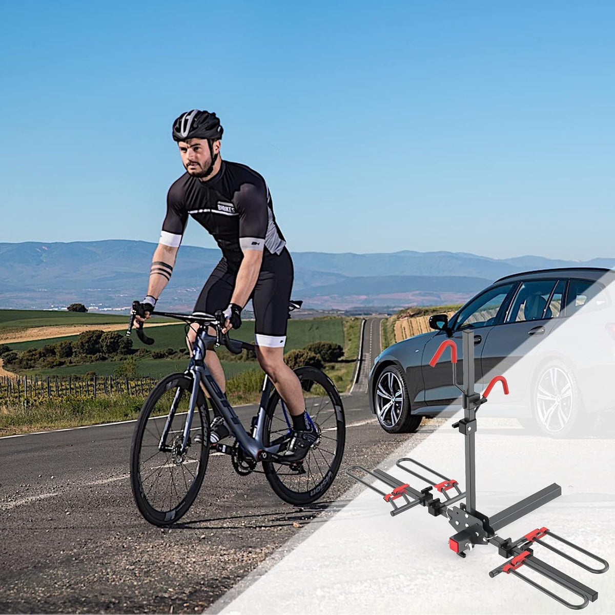 Hitch Mounted Foldable 2-Bike Rack V642284