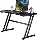 47 Ergonomic Z Shape Gaming Desk with Carbon Fiber Surface I56477
