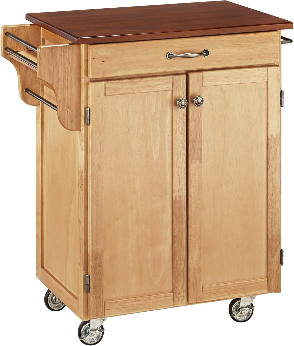 Cherry 2 Door Kitchen Cart with Oak Top H387180