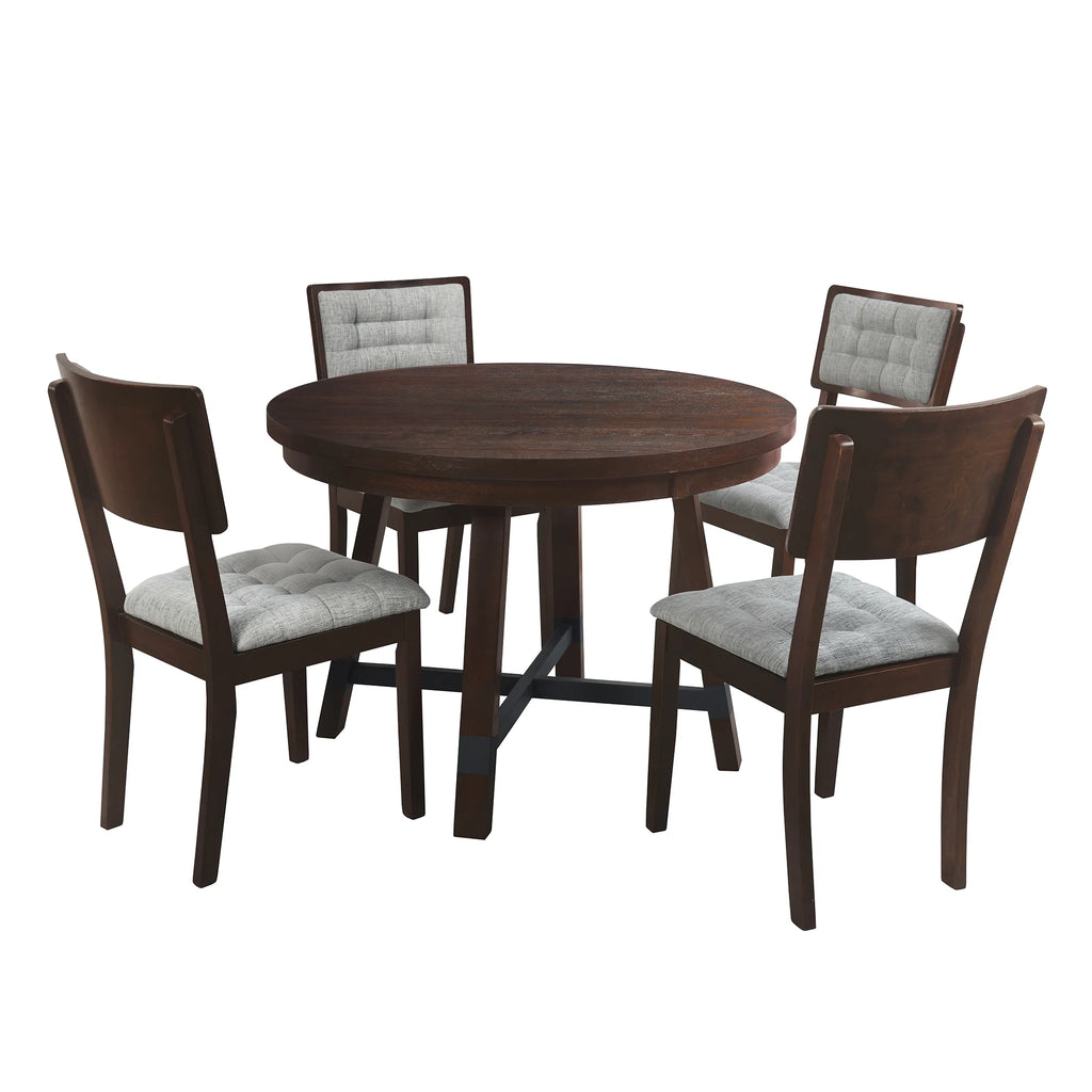 Rustic Wood 5 Piece Dining Table Set C881069