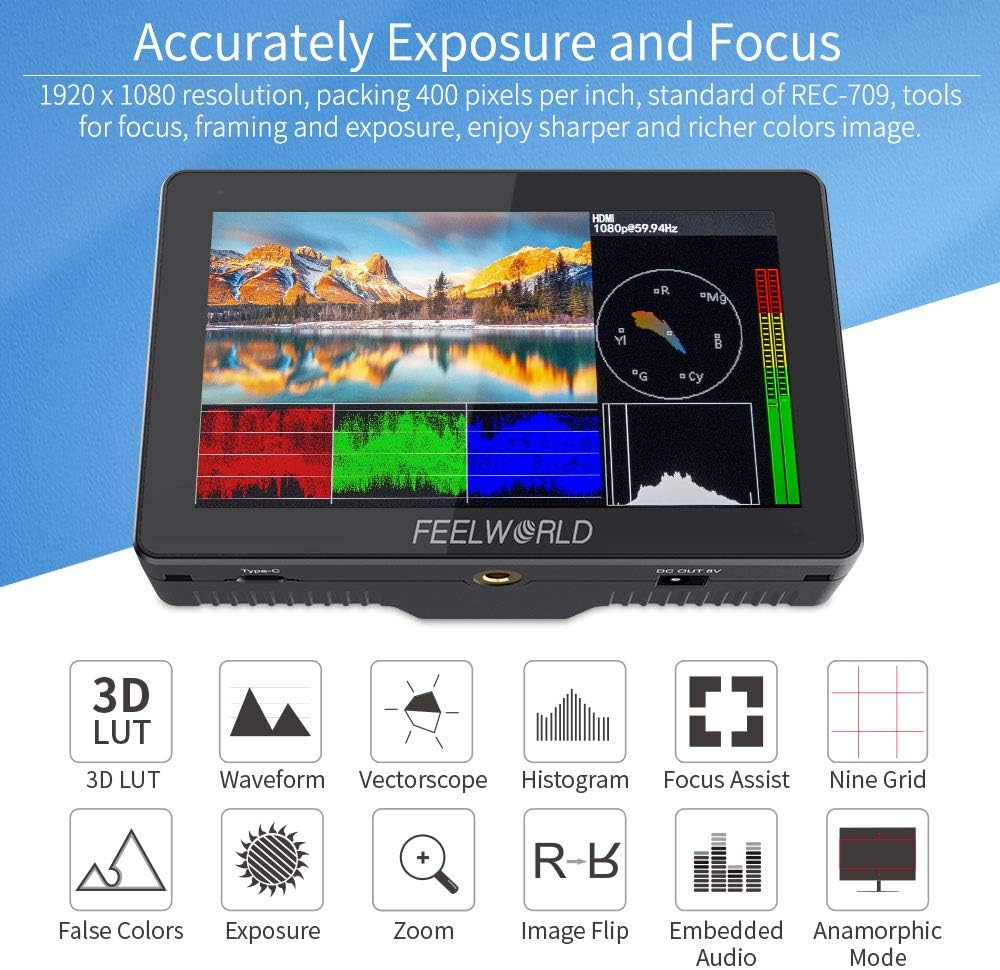 5.5 Inch Wireless Video Transmission Field Monitor with Built in Transmitter and Receiver A983
