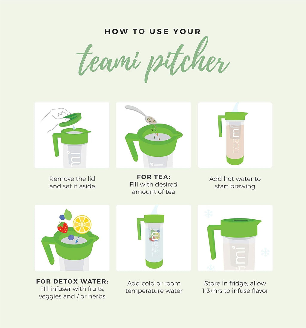 Green 60 Ounces Tea Pitcher with Lid O30516