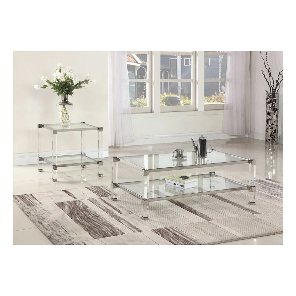 Silver Glass Coffee Table S416