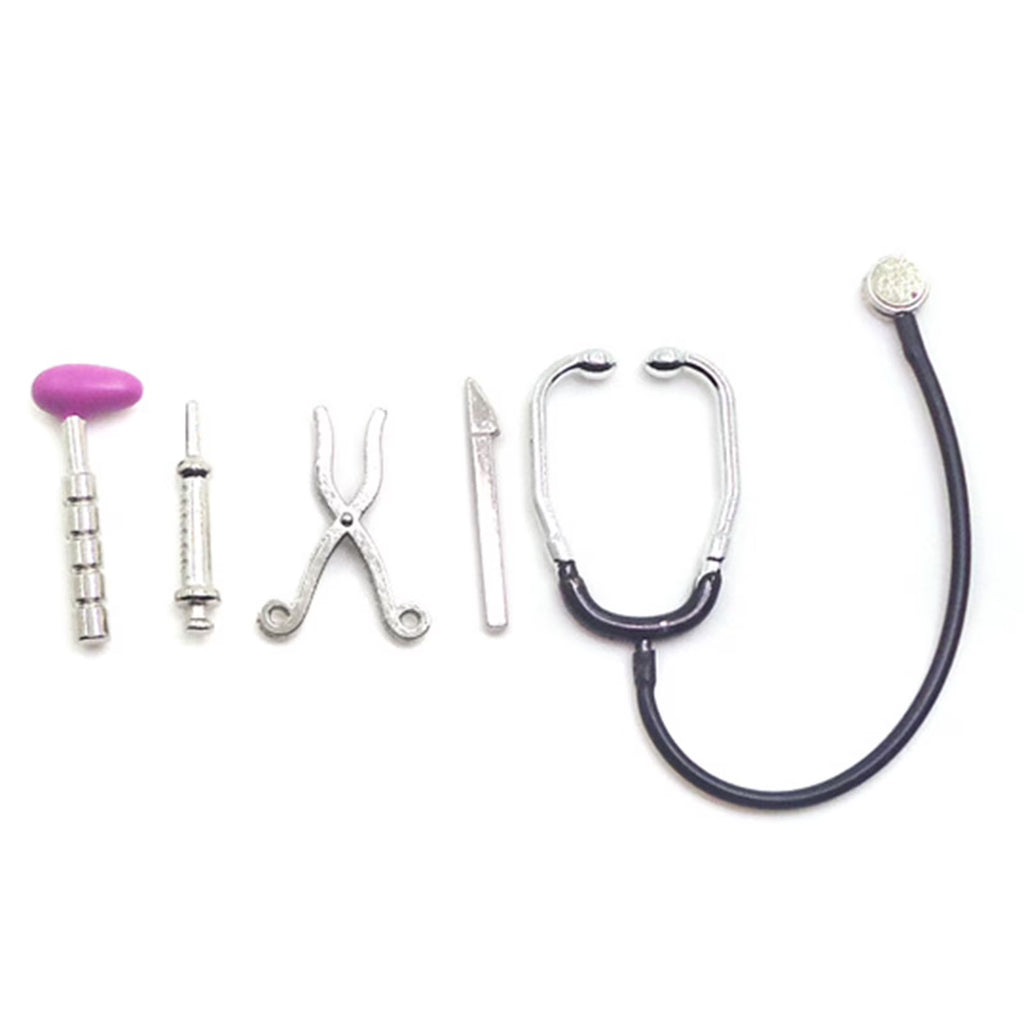 5Pcs 1/12 Dollhouse Mini Stethoscope Hospital Accessories Toys Set Z78284