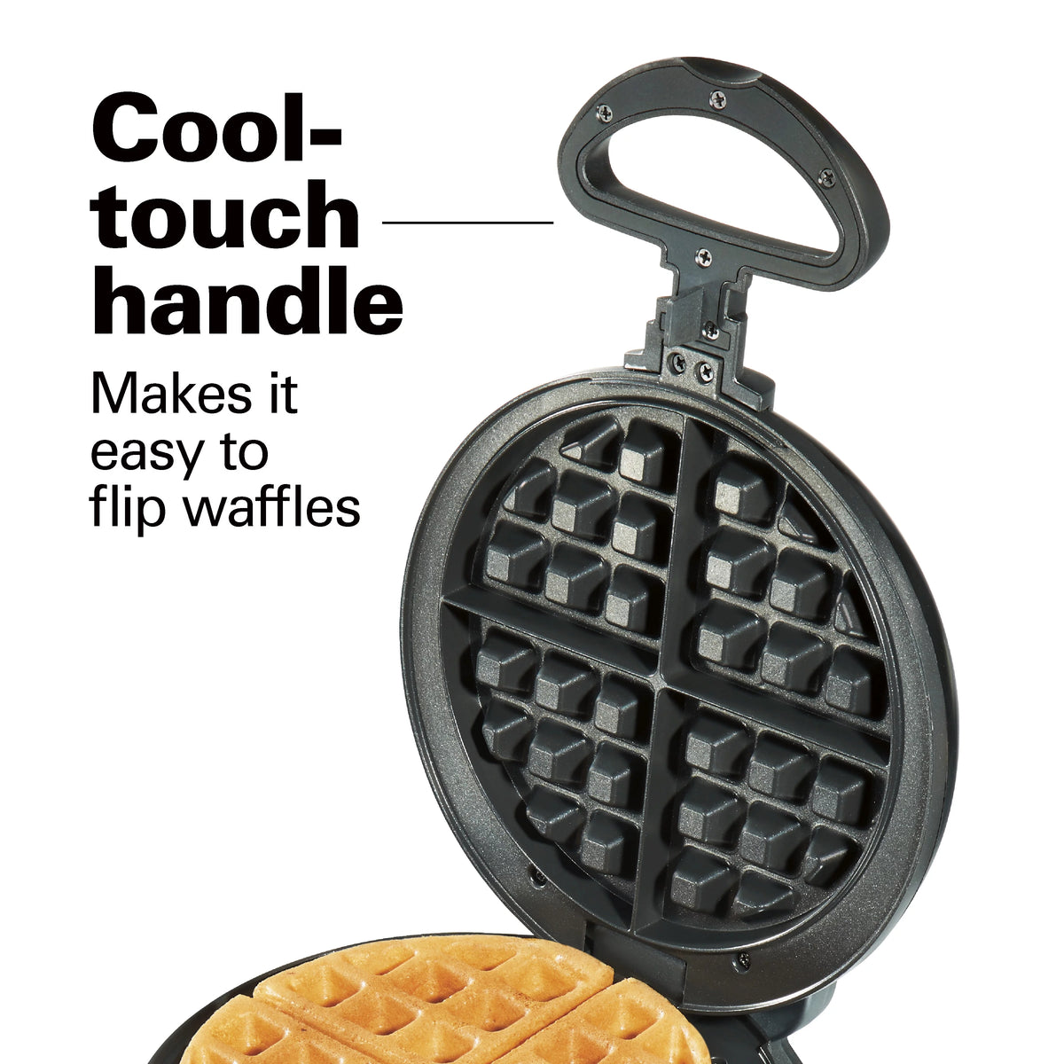 Flip Belgian Waffle Maker with Non-Stick Plates H37771