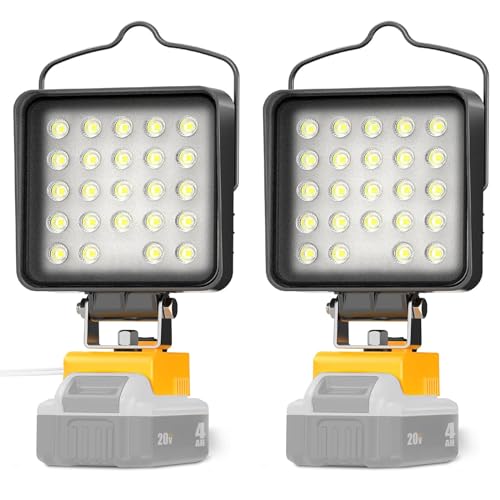 Cordless LED Work Light, 90W 9600LM Portable Flood Light with USB & Type-C Charging P1811