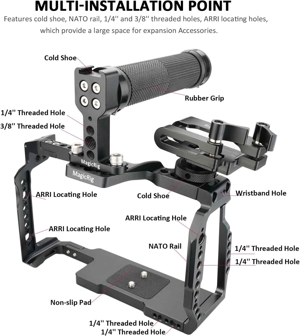 Camera Cage Kit with Top Handle and T5 SSD Mount Z2922