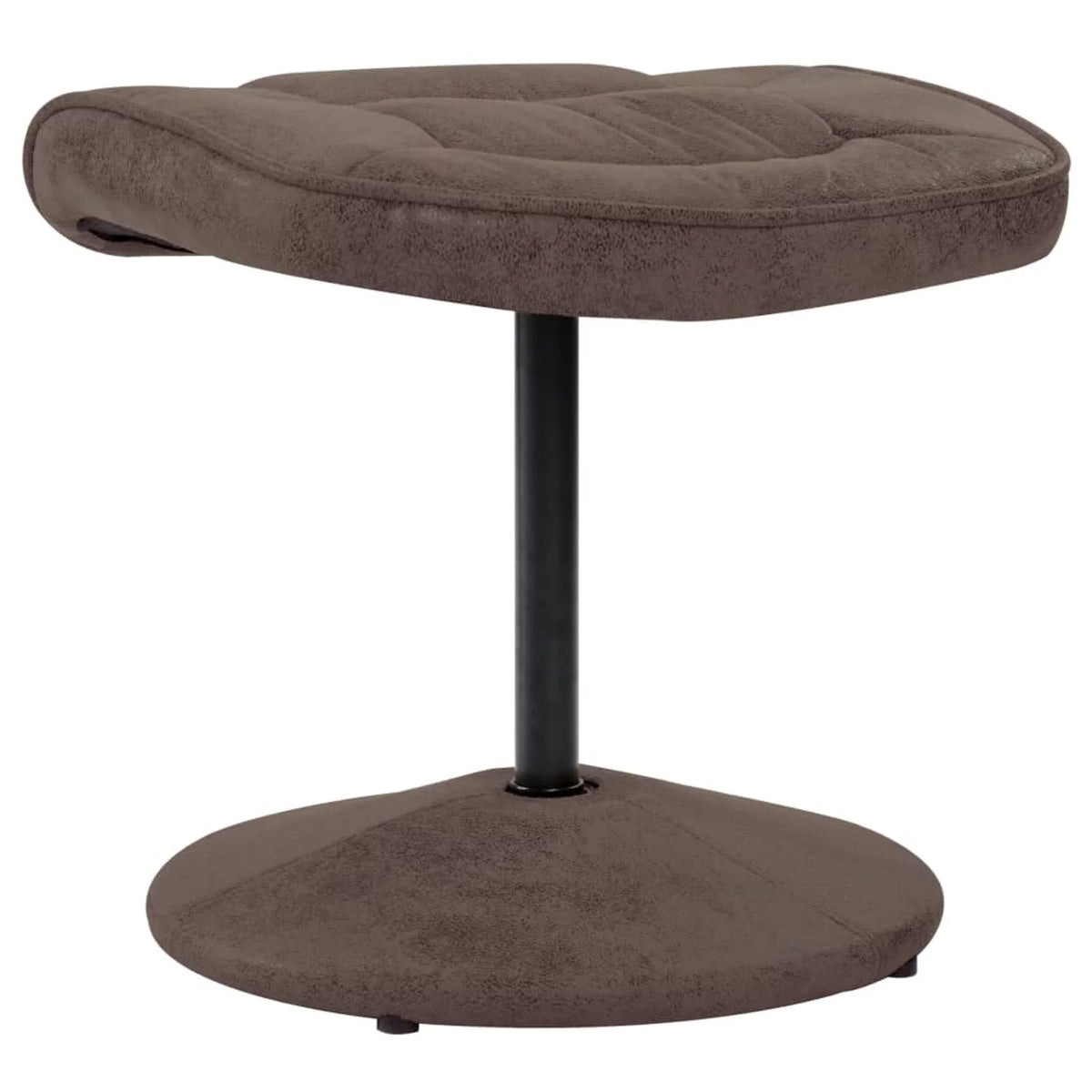 Brown Faux Suede Leather Swivel Recliner with Ottoman C54839