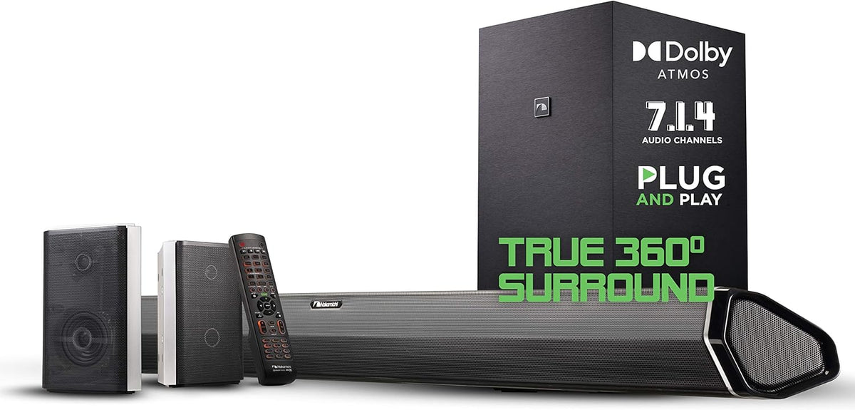7.1.4 Channel 600W Soundbar with 8" Wireless Subwoofer and 2 Rear Surround Speakers Q87659