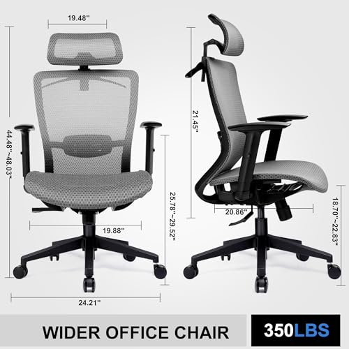 Black Ergonomic Mesh Gaming Chair with Headrest O660638