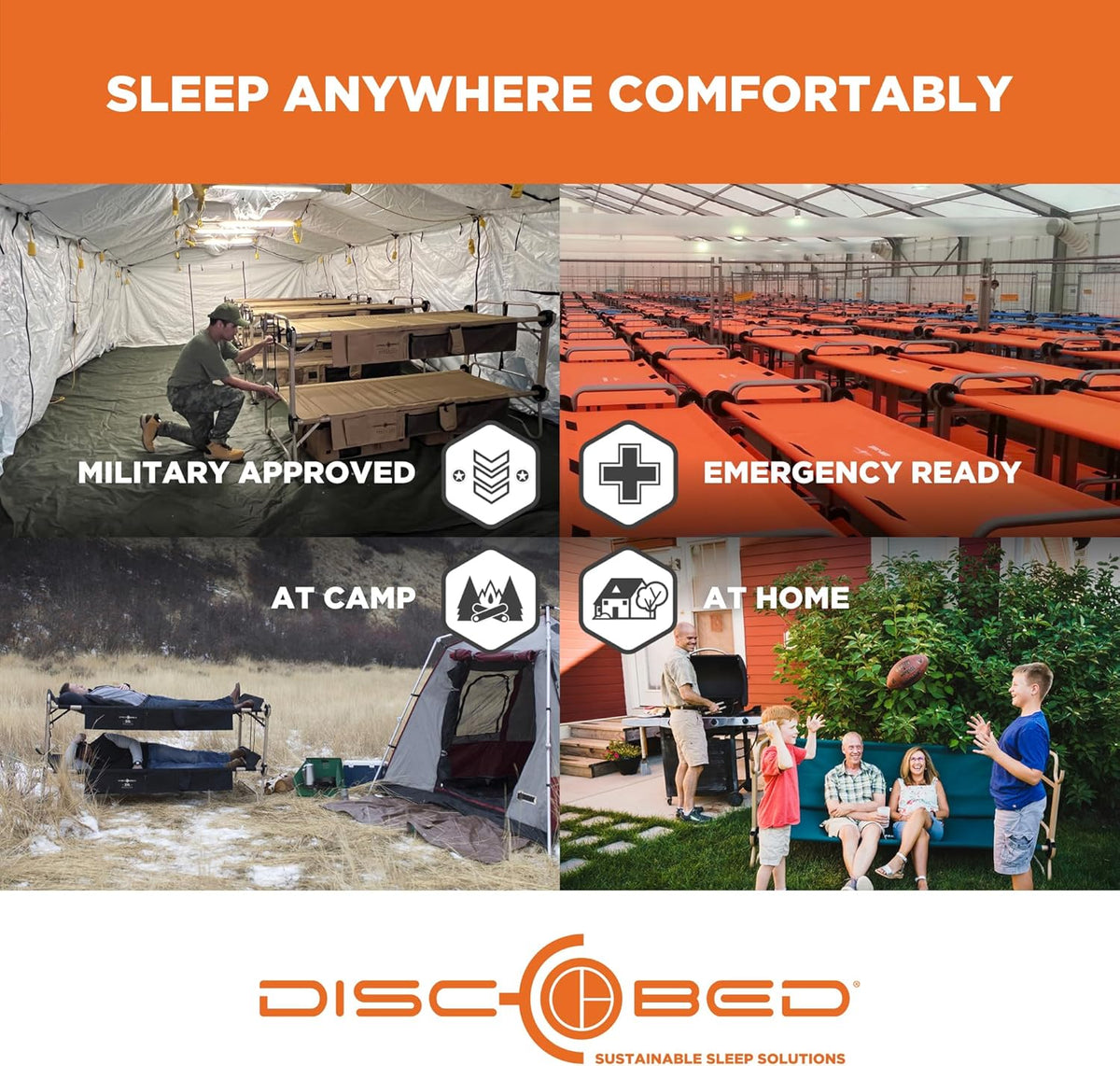 Black 2 Person Outdoor Convertible Bench Camping Cot G9410
