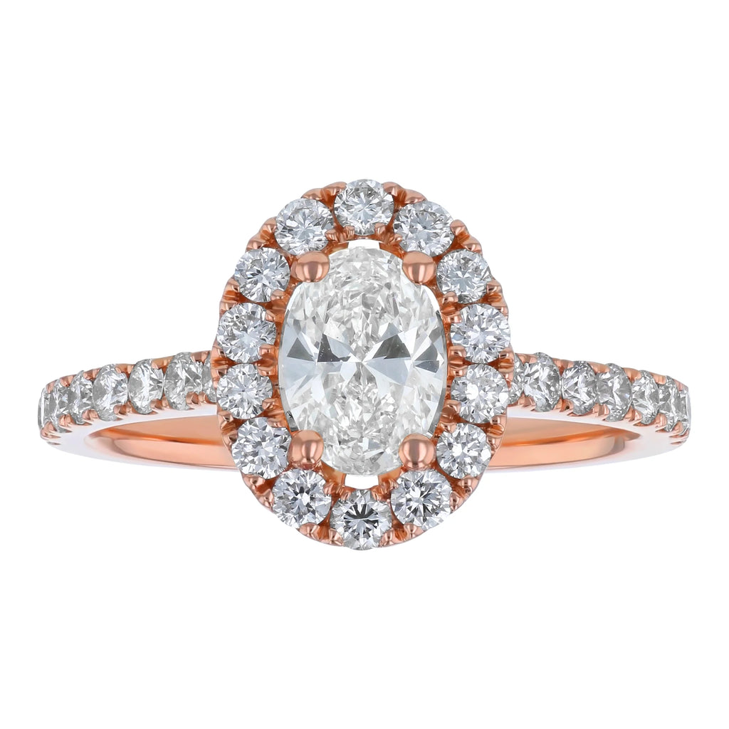 Oval-cut Halo Engagement Ring L912