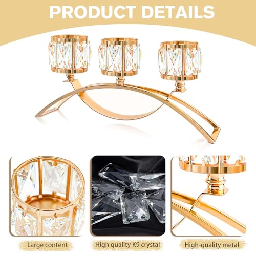 Black Set of 3 Crystal Candle Holders A156