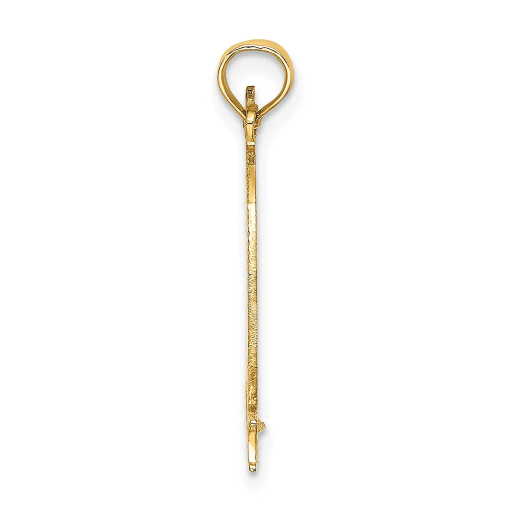 14K Yellow Gold Pendant Charm With 10K Rope Chain Necklace F810