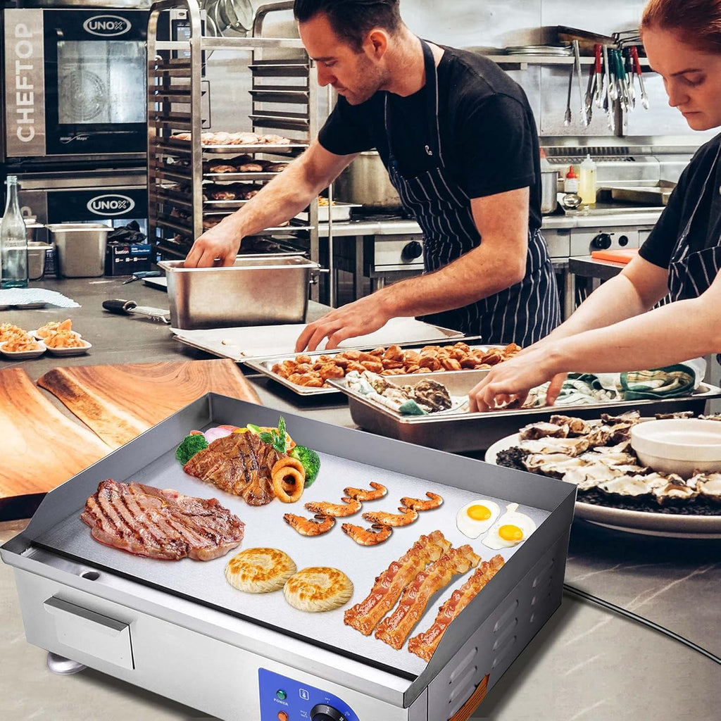 24" 2500W Electric Countertop Griddle Stainless Steel H820