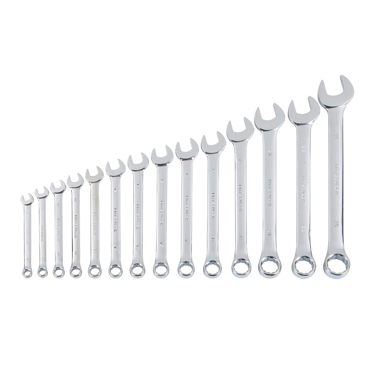Fully Polished Metric Combination Wrench Set, 14-Piece U32112