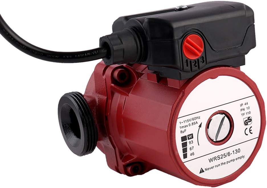 Hot Water Circulator Circulation Pump 115V/60Hz 3-Speed Cast Iron Booster Pump 1.5 inch Outlet 46/67/93W W5166