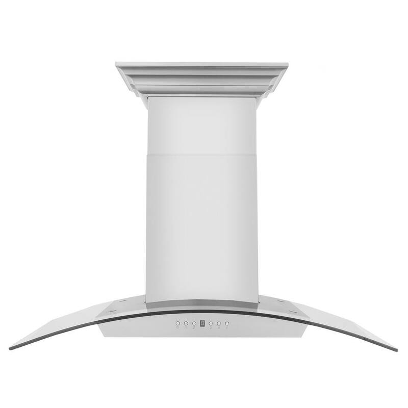 36 in. 400 CFM Ducted Wall Mount Range Hood in Stainless Steel and Glass D483082