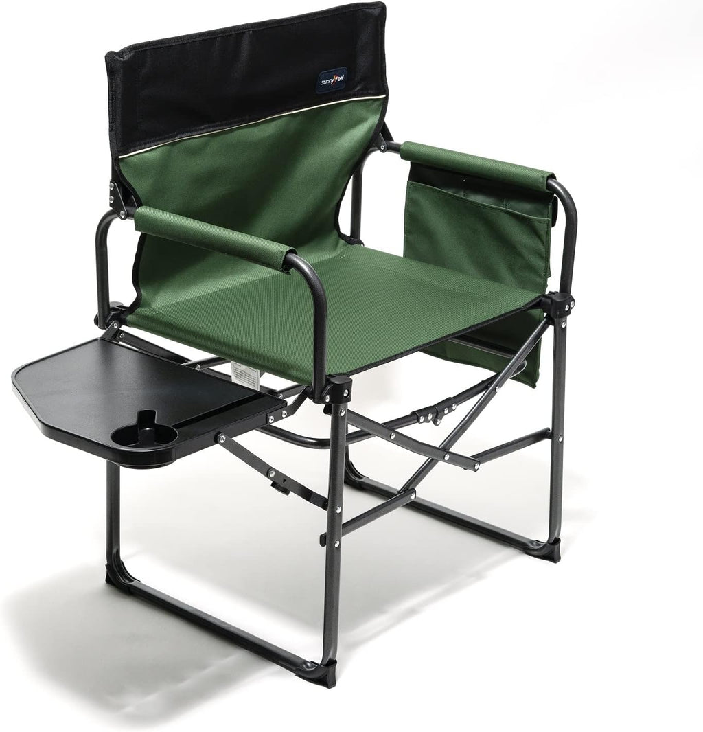 Heavy Duty Oversized Portable Folding Chair with Side Table W82821