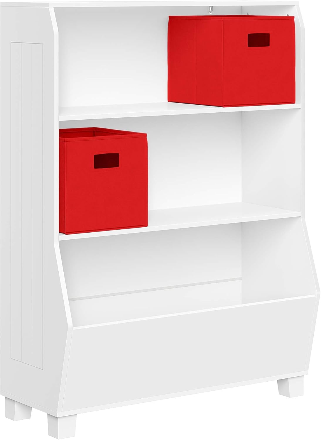 White Bookcase with Toy Organizer D948
