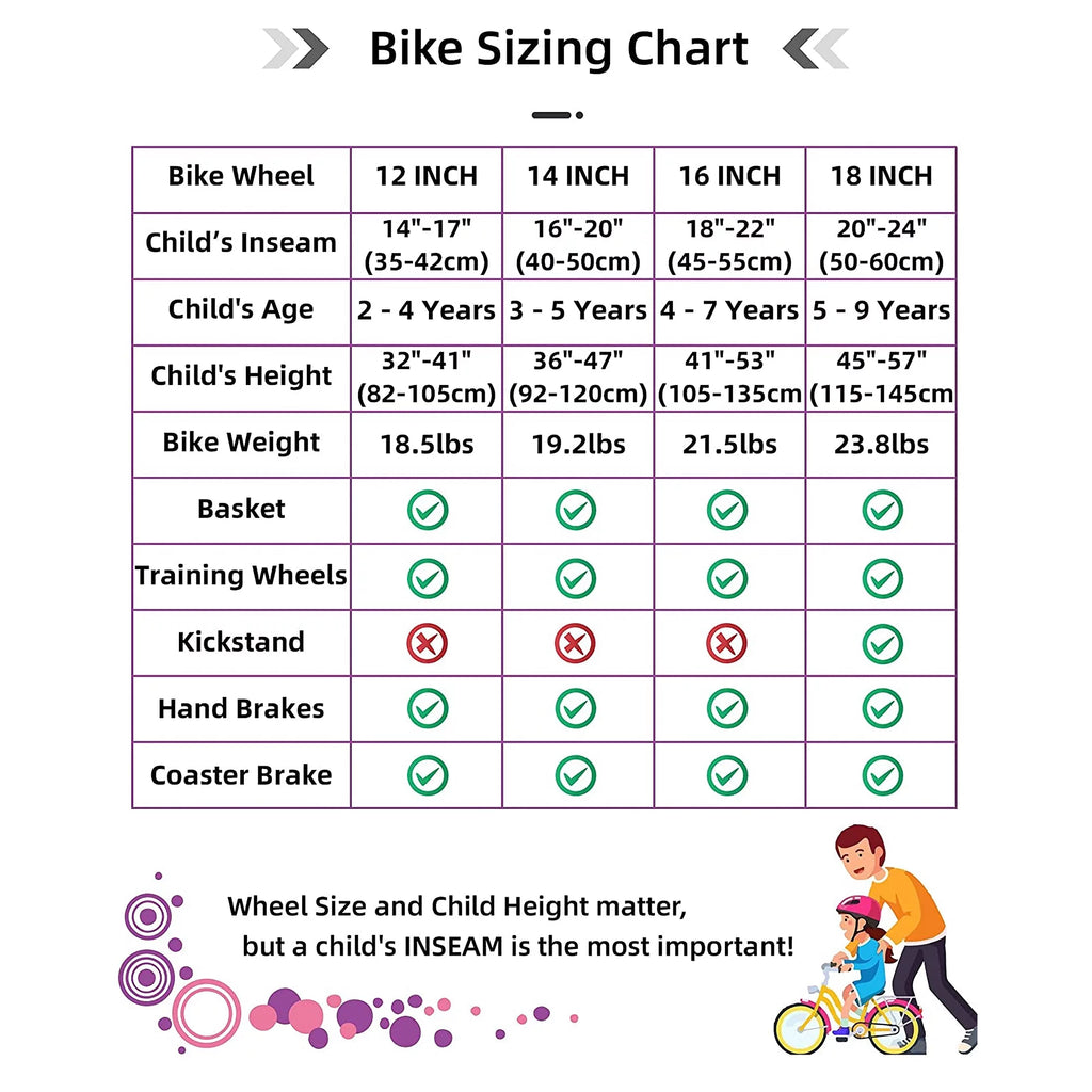 18 Inch Girls Training Wheel Bike Y14371