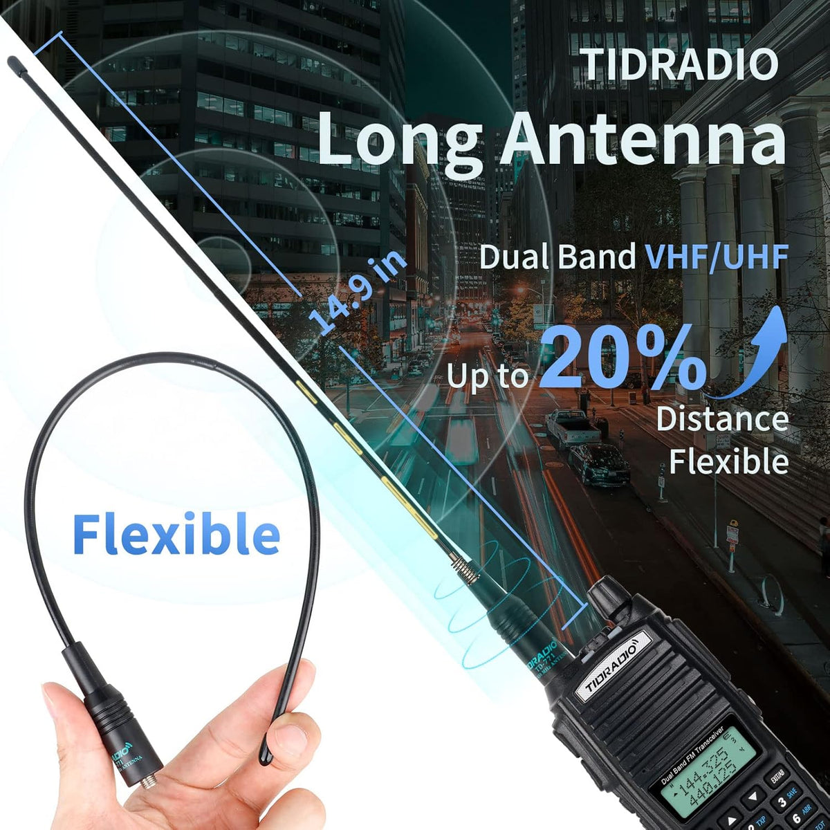 2PCS Dual Band Ham Radio Handheld with Programming Cable and Long Antenna G47999