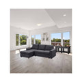 Dark Gray Linen Sofa with Reversible Chaise O134690