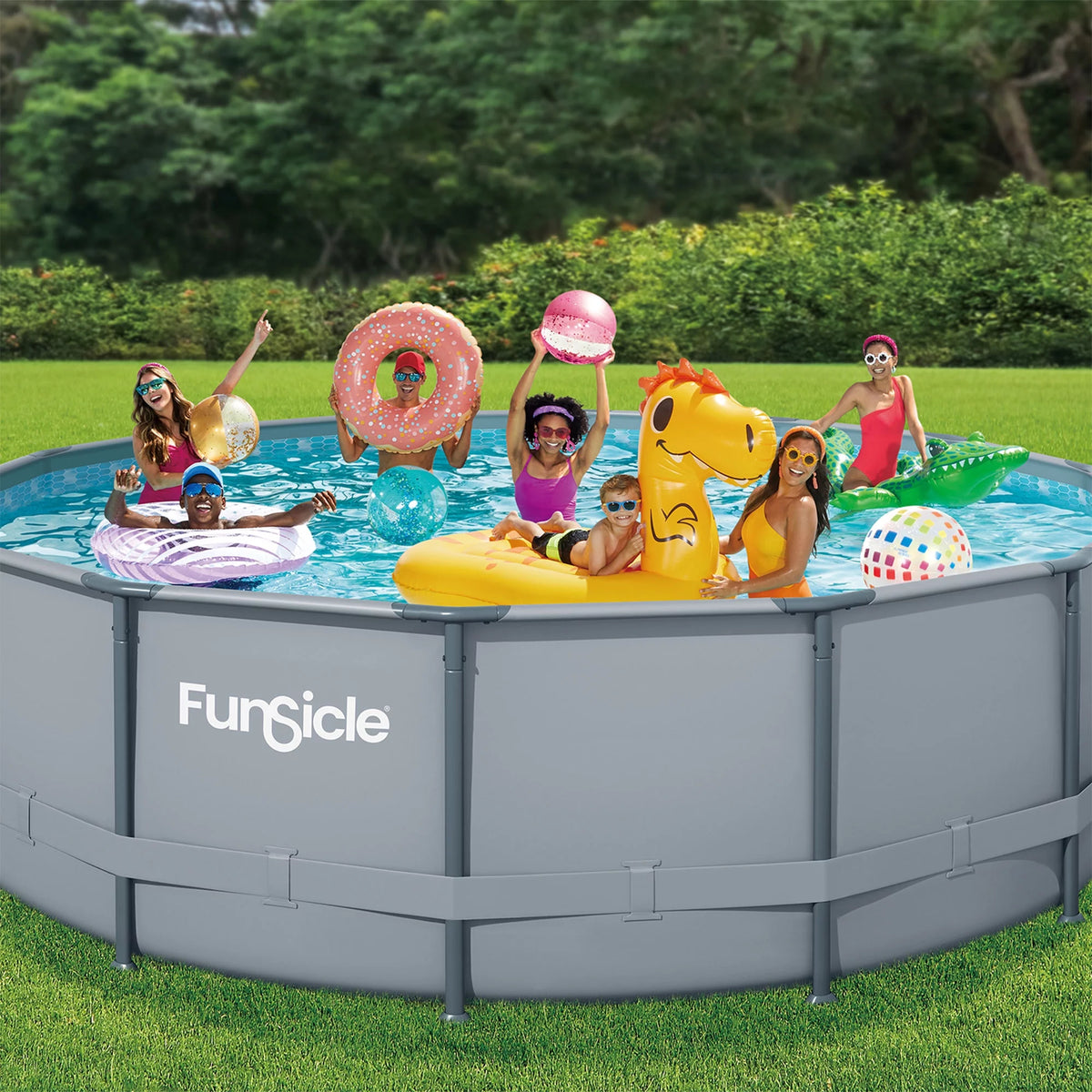16 ft Round Above Ground Swimming Frame Pool P72651
