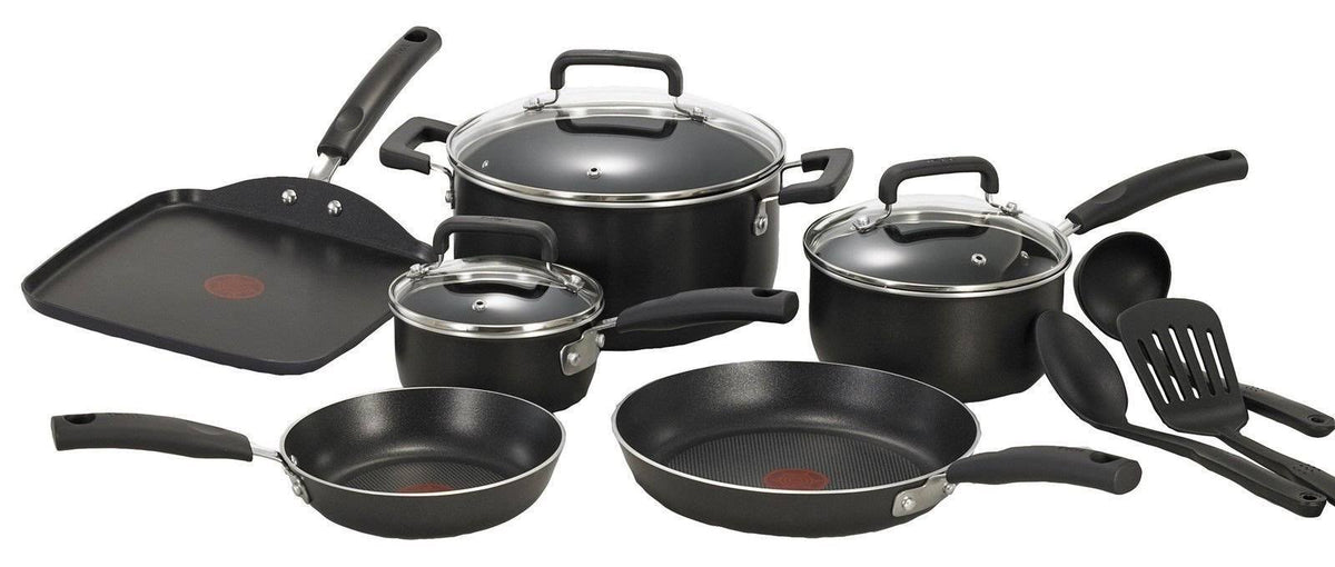 Nonstick 12-Piece Black Cookware Set H420008