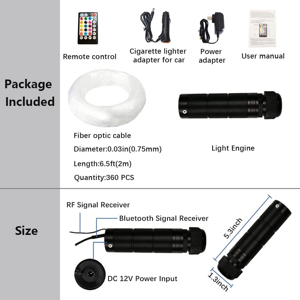 6W RGB LED Fiber Optic Light Star Ceiling Kit I49319