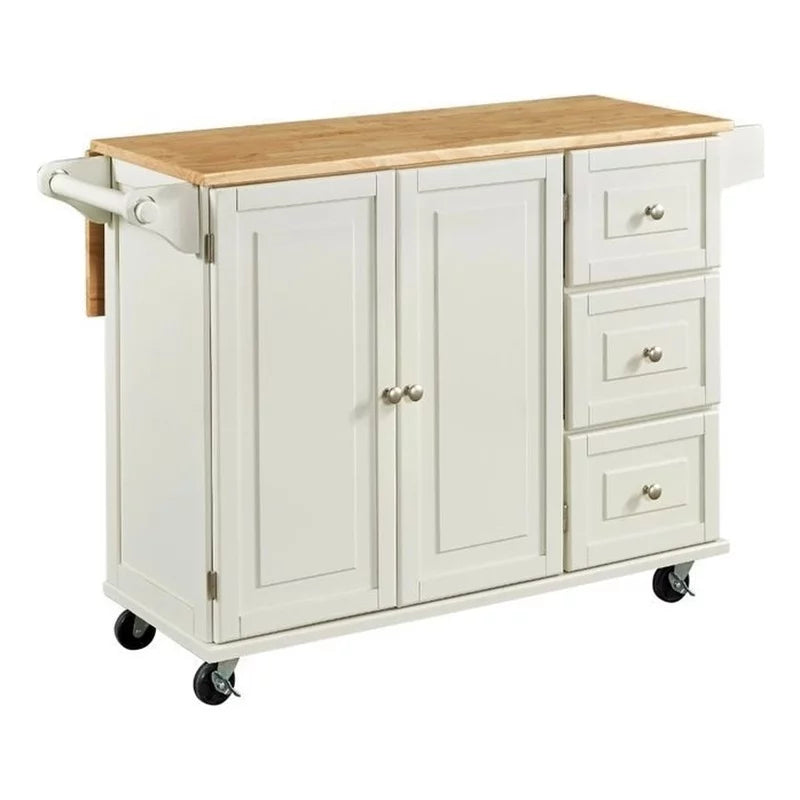 White Wood Kitchen Cart J3302