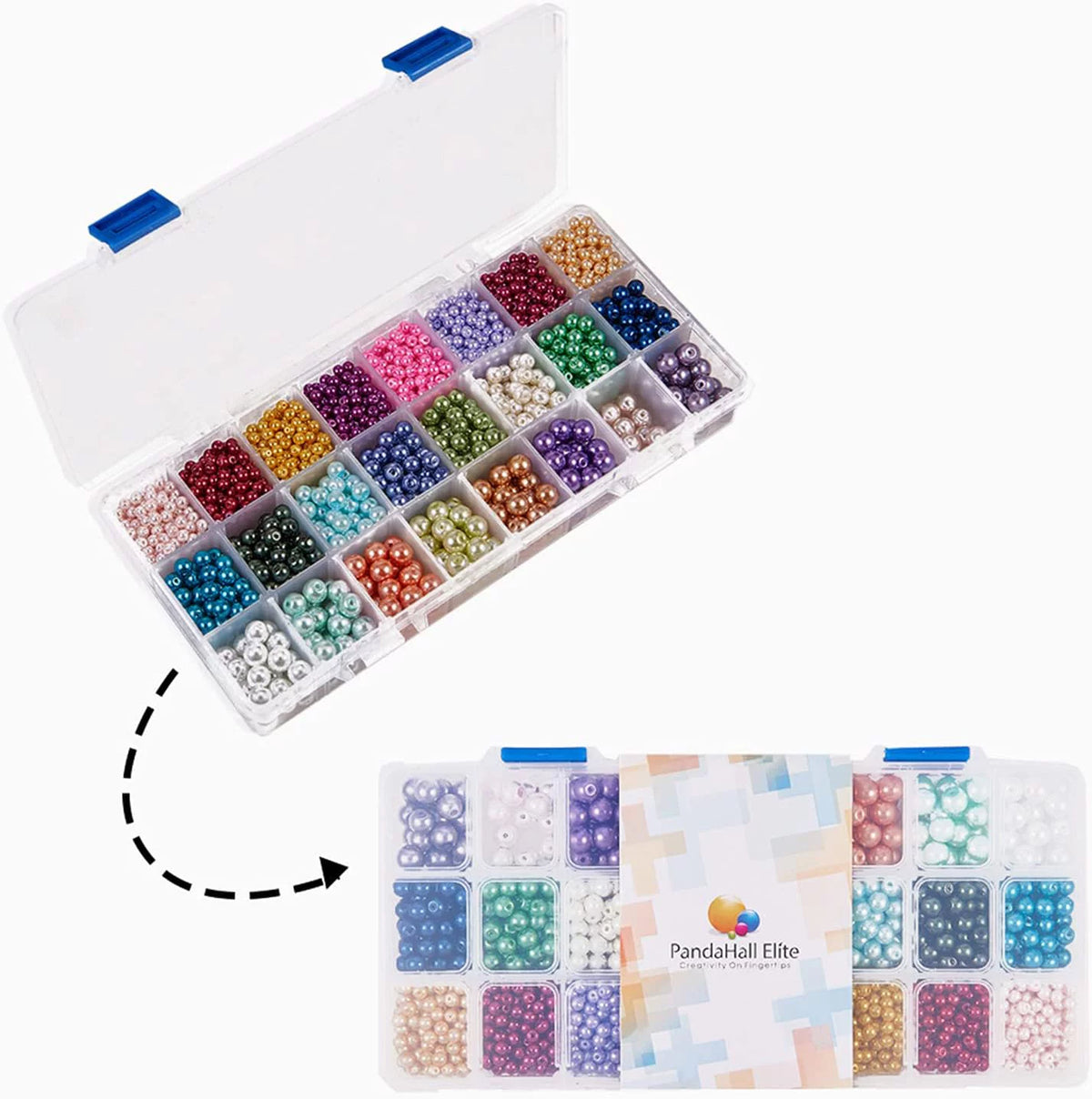 Pearlized Glass Beads 24 Color 3 Sizes Round Loose Spacer Beads N6359