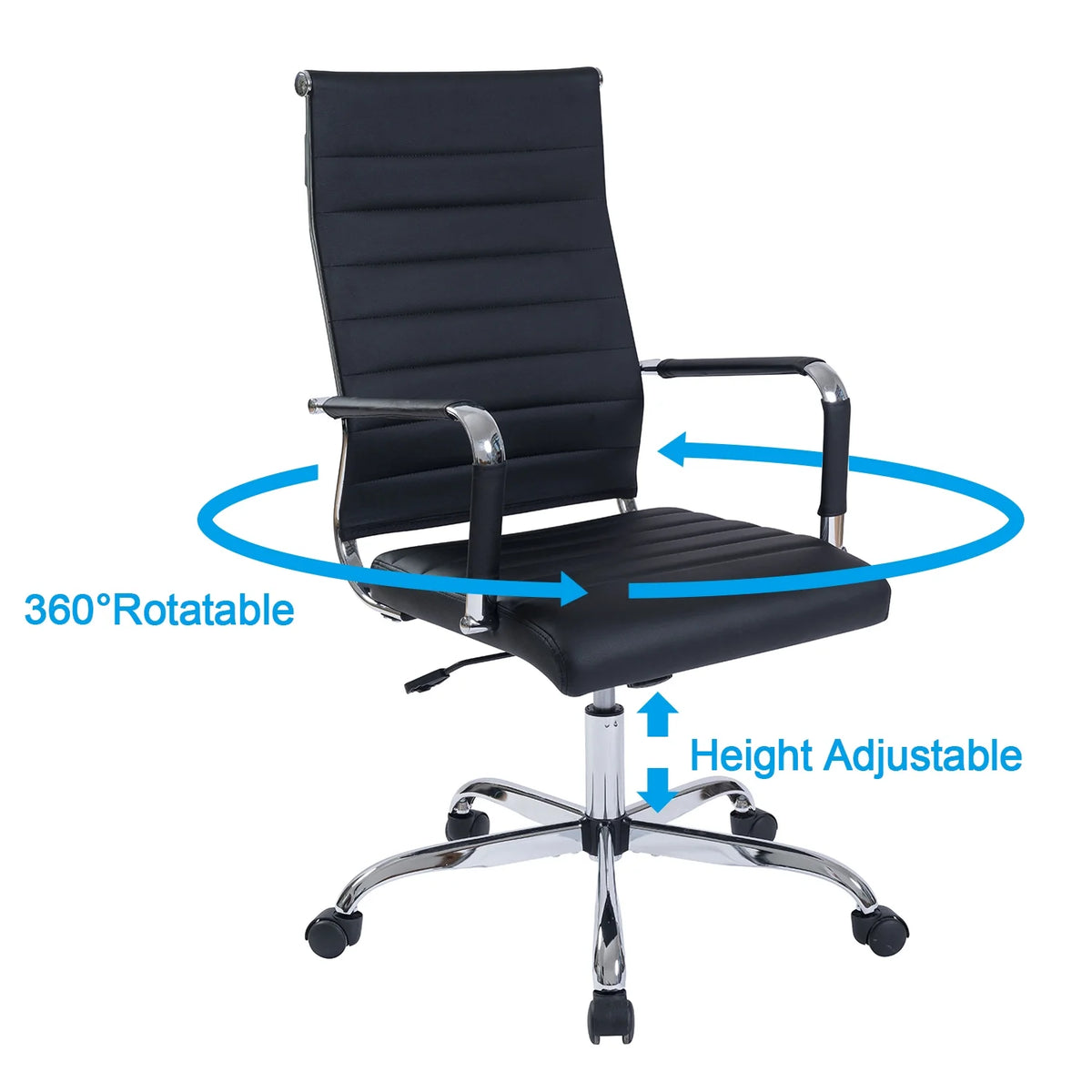 Black Ergonomic PU Leather Executive Office Chair K32070