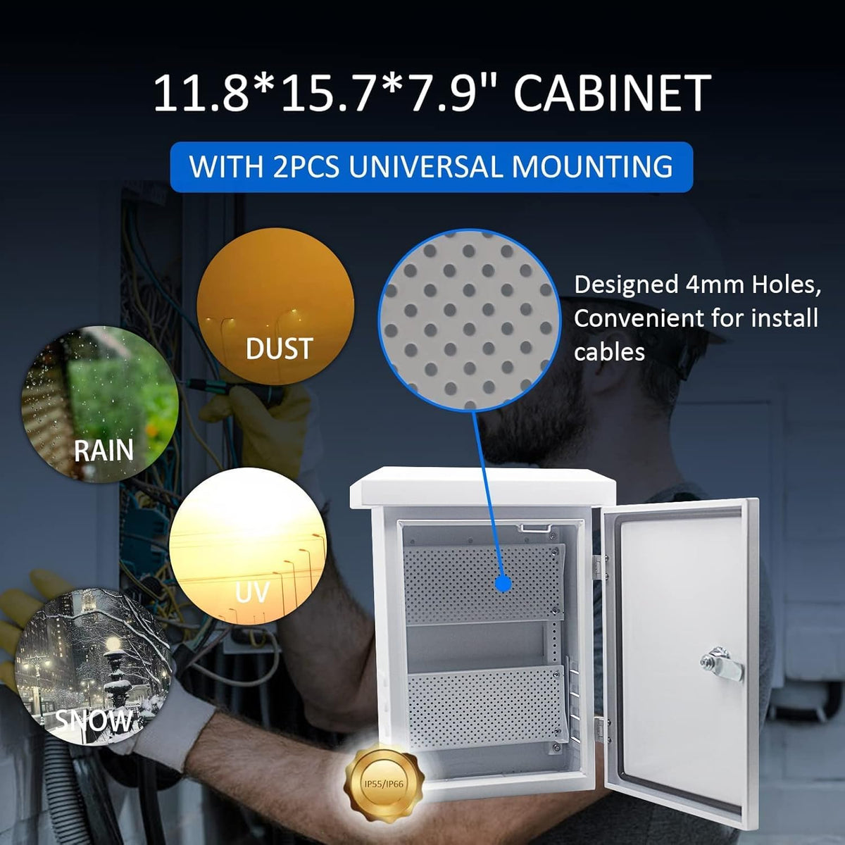 Outdoor Stainless Steel Weatherproof Electrical Box with Mounting Plate T39216