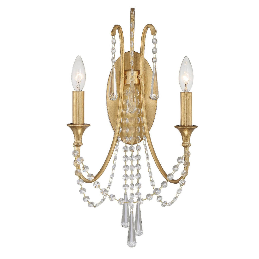 2 Light Antique Gold Wall Mount M132