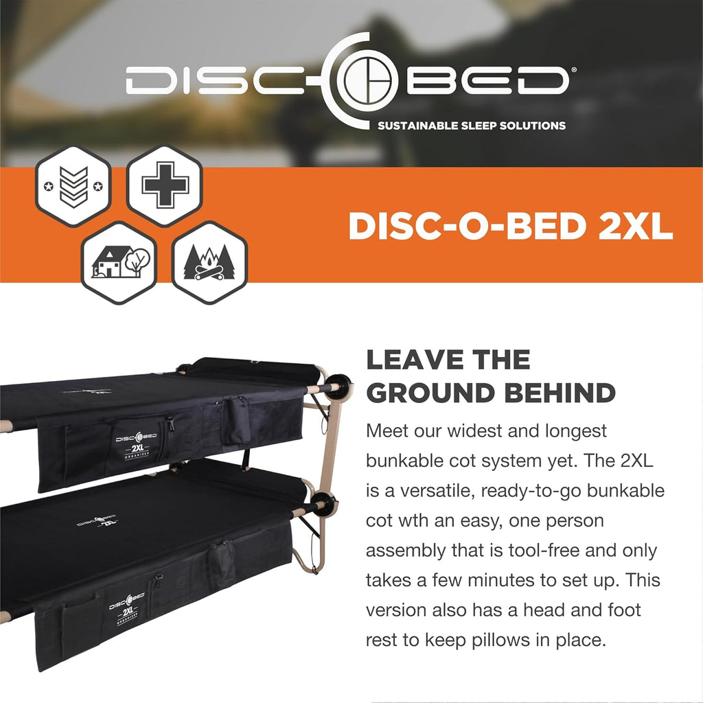 Black 2 Person Outdoor Convertible Bench Camping Cot G9410