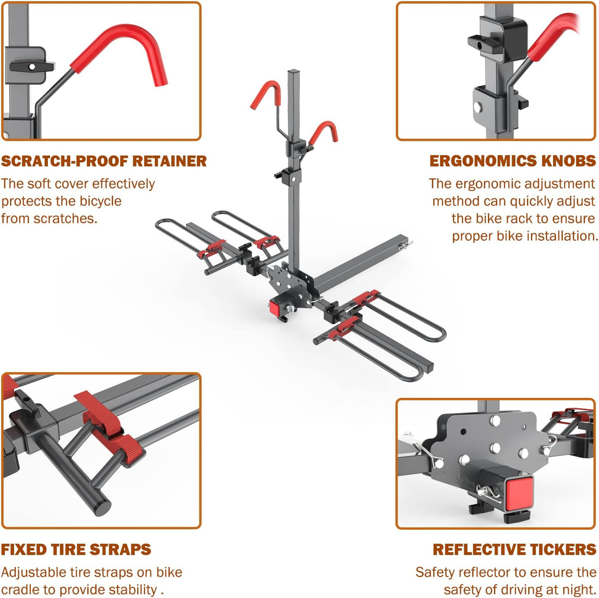 Hitch Mounted Foldable 2-Bike Rack V642284