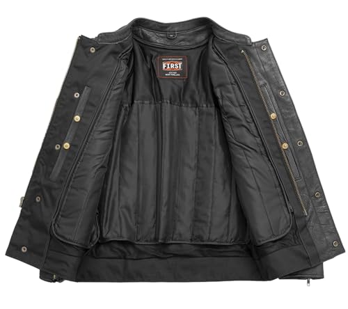 Men's Motorcycle Biker Riding Leather Jacket R970