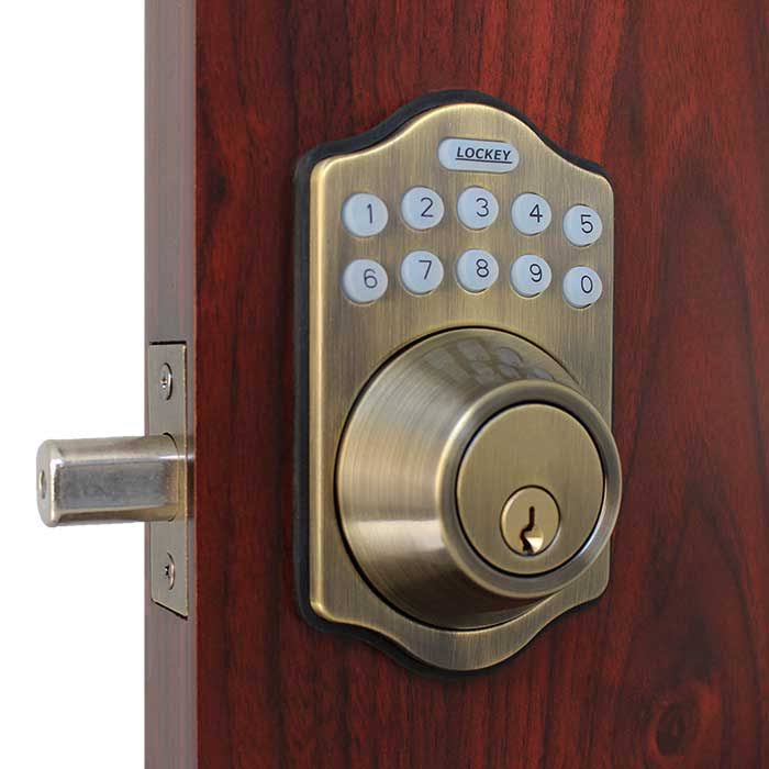 Satin Nickel Electronic Keypad Single Cylinder Deadbolt I848