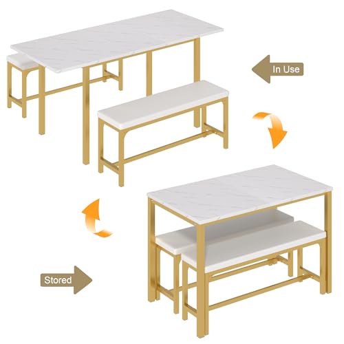 Extendable Kitchen Table with Benches R23258