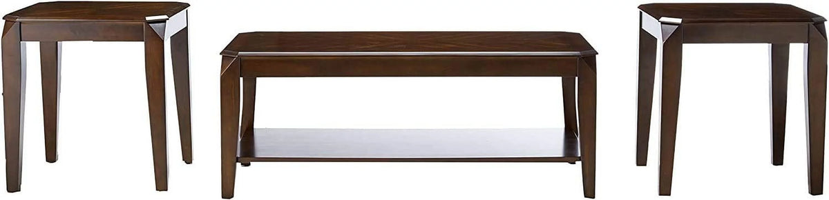 3 Pieces Coffee Table Set Walnut F51572