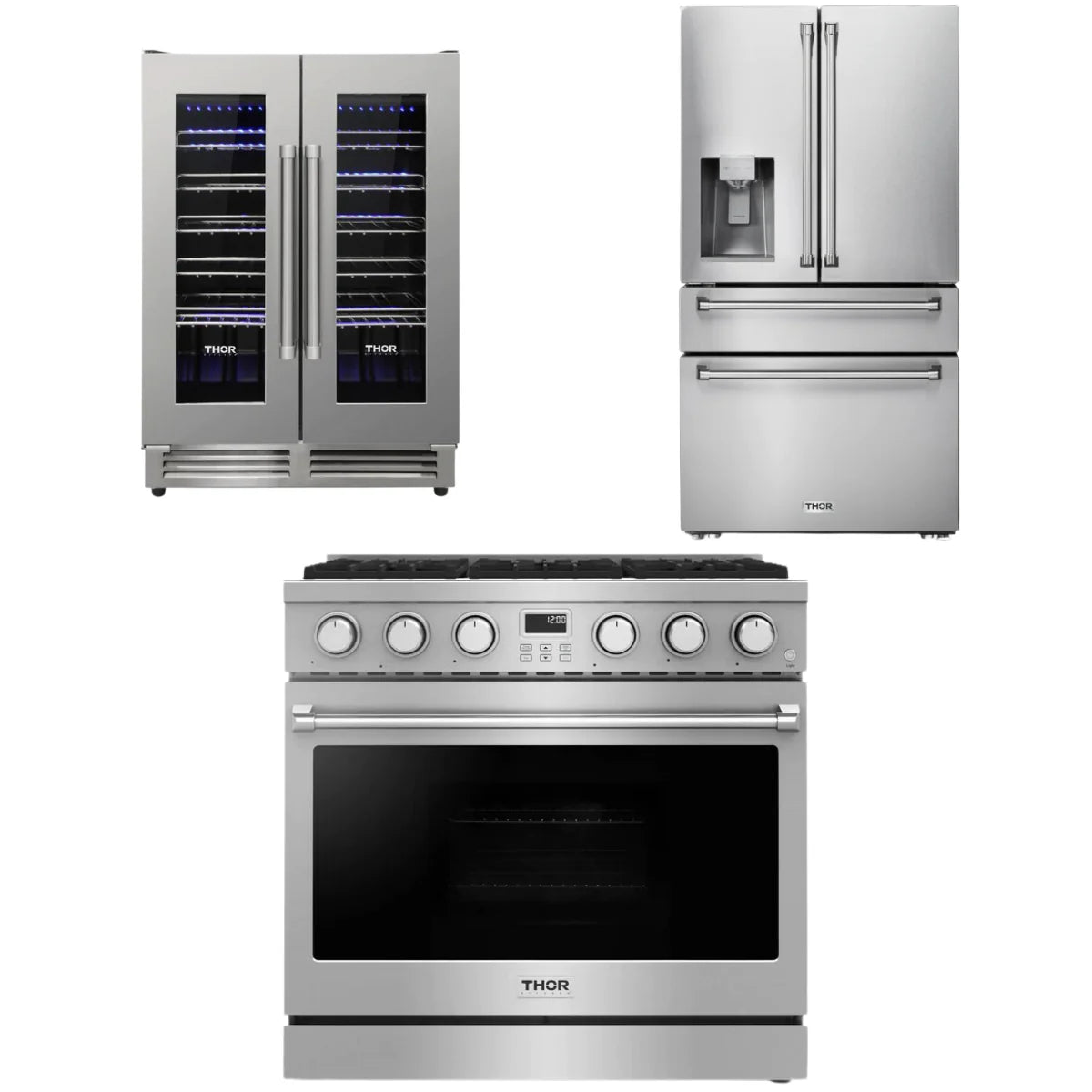 36 Gas Range, Refrigerator and Wine Cooler K37234